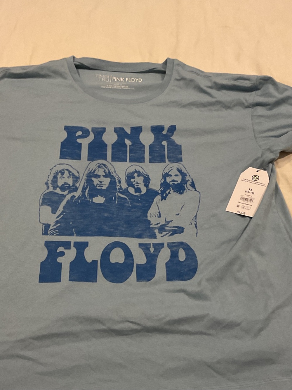 Time and Tru Light Blue Pink Floyd Graphic Tee
